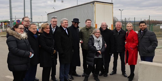 Members of the bipartisan congressional delegation at the Ukraine-Poland border during the weekend of March 4, 2022.