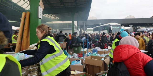 Picture of the humanitarian effort at the Ukraine-Poland border to welcome refugees during the weekend of March 4, 2022. (Photo courtesy of Rep. Victoria Spartz's office)