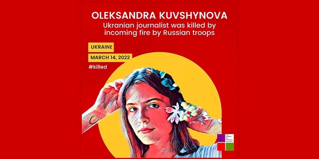 A Twitter account celebrating women in journalism paid tribute to Oleksandra "Sasha" Kuvshinova.