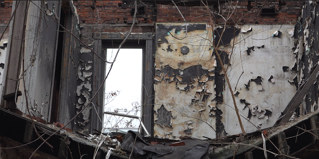 Burnt remains of an abandoned home in St. Louis.