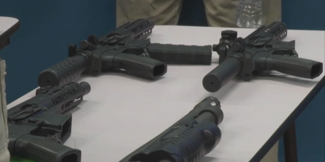 Some of the guns seized by police in Panama City Beach over the weekend. 