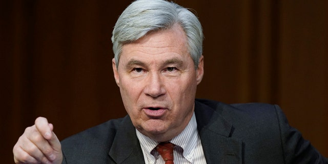 Sen. Sheldon Whitehouse, D-R.I., questions Supreme Court nominee Ketanji Brown Jackson during a Senate Judiciary Committee confirmation hearing on Capitol Hill in Washington, Wednesday, March 23, 2022. (AP Photo/Alex Brandon)