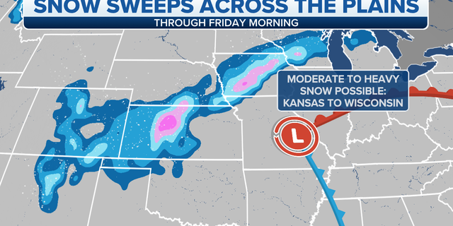 Snow across the Plains through Friday morning