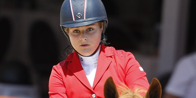 Russia's Sofia Abramovich competing in the 2015 Monaco International Horse Jumping competition. The equestrian is the daughter of Roman Abramovich, owner of the Chelsea Premier League Football Club.