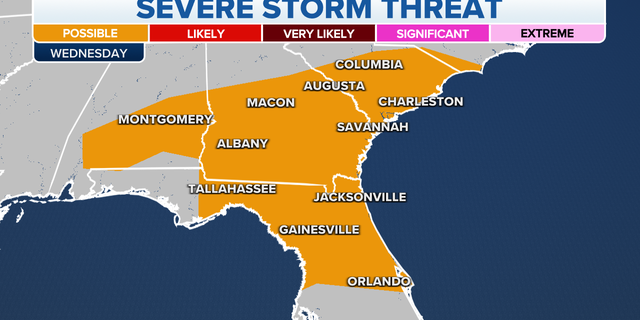Southeast severe storm threat