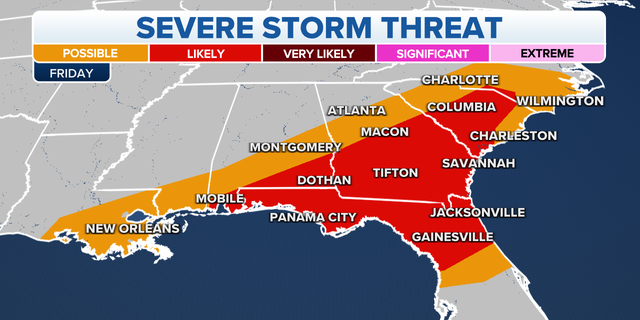 Southeast severe storm threat