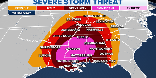 Southeast severe storm threat