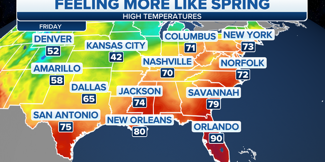 Warmer U.S. temperatures 