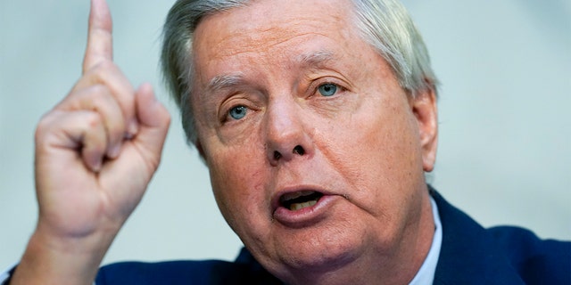 Sen. Lindsey Graham, R-S.C., has co-sponsored legislation to significantly boost U.S. military aid to Taiwan March 23, 2022. 