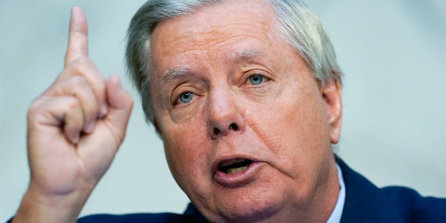 Sen. Lindsey Graham, R-S.C., questions Supreme Court nominee Ketanji Brown Jackson during a Senate Judiciary Committee confirmation hearing on Capitol Hill in Washington, Wednesday, March 23, 2022. 