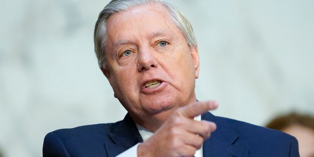 Sen. Lindsey Graham, R-S.C., questions Supreme Court nominee Ketanji Brown Jackson during a Senate Judiciary Committee confirmation hearing on Capitol Hill in Washington, Tuesday, March 22, 2022. 