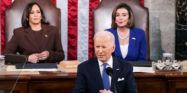 Fox News Channel was the most-watched network in all of television on Tuesday for President Joe Biden's first State of the Union address.  (Sarahbeth Maney/The New York Times via AP, Pool)
