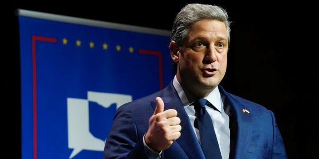 Now-Senate Democratic nominee Rep. Tim Ryan of Ohio answers a question during a Democratic Primary Debate