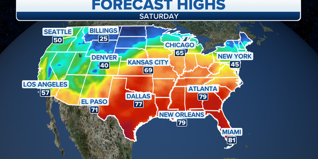 U.S. forecast highs