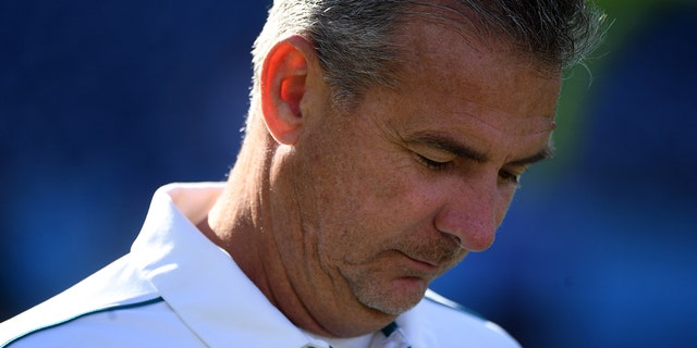 Jacksonville Jaguars head coach Urban Meyer before the game against the Tennessee Titans on Dec. 12, 2021, at Nissan Stadium in Nashville, Tennessee. 
