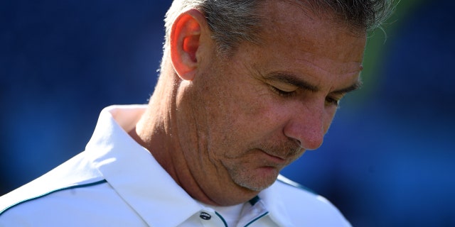 Jacksonville Jaguars head coach Urban Meyer before the game against the Tennessee Titans on Dec. 12, 2021, at Nissan Stadium in Nashville, Tennessee.
