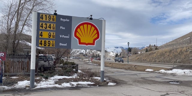 Gas station in Jackson, WY on March 16, 2022.