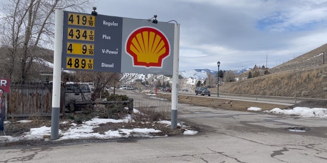 Gas station in Jackson, WY on March 16, 2022.