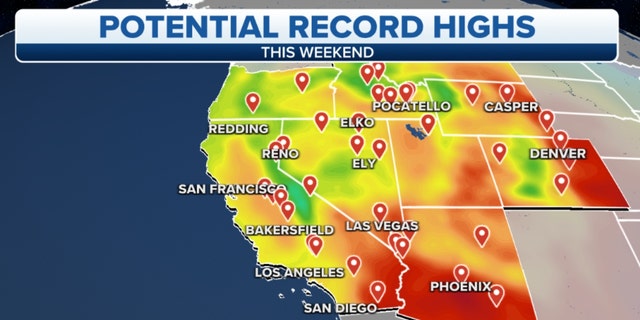 The weekend's potential record highs in the West