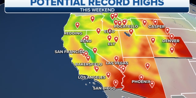 The weekend's potential record highs in the West