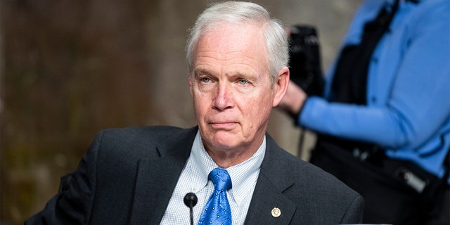 Sen. Ron Johnson (R-Wisconsin) takes his seat for the Senate Foreign Relations Subcommittee on Europe and Regional Security Cooperation Subcommittee hearing in the Dirksen Senate Office Building on Wednesday, Feb. 16, 2022. (Bill Clark/CQ-Roll Call, Inc via Getty Images).