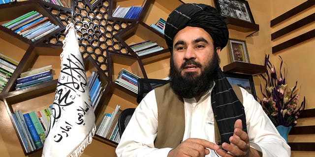 Education Ministry spokesman Mawlvi Aziz Ahmad Rayan speaks during an interview in Kabul, Afghanistan, March 23, 2022.