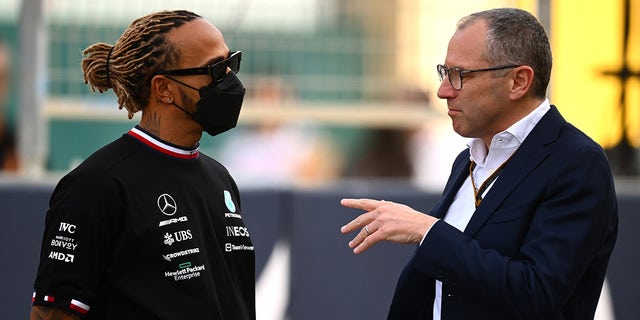 Mercedes F1 driver Lewis Hamilton and Stefano Domenicali met at the Bahrain Grand Prix.