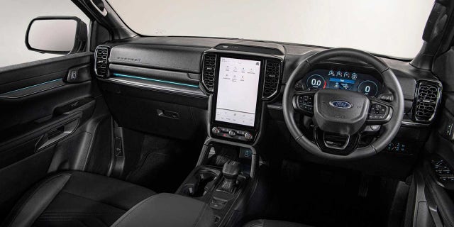 The Ford Everest's interior shares several features with the Ranger's.