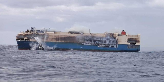 A freighter carrying 4,000 cars sinks in the Atlantic Ocean 2 The Portuguese Navy rescued all 22 crew members aboard the Felicity Ace after it caught fire on February 16.