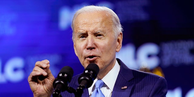 President Biden speaks at the National League of Cities Congressional City Conference March 14, 2022, in Washington