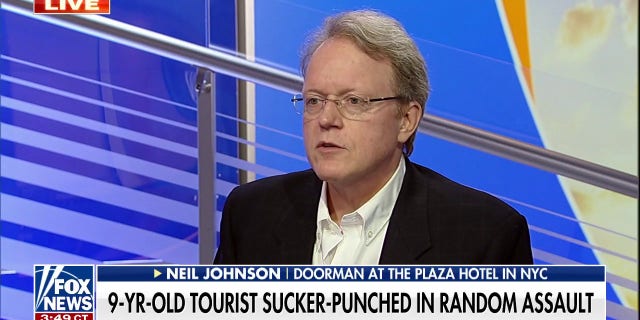 Neil Johnson, a doorman at NYC's Plaza Hotel, helped foil a random attack on a woman and her 9-year-old daughter.