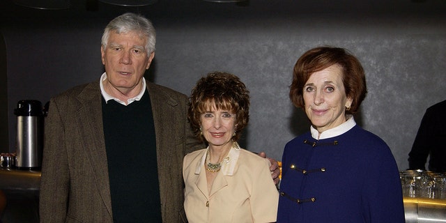 (L to R) Actor Mitchell Ryan, actress Margaret O'Brien, SAG Foundation executive director Marcia Smith pose for a photograph during the Screen Actors Guild's "Conversations - For Kids" at the Pacific Design Center April 26, 2003 in Los Angeles, California.  