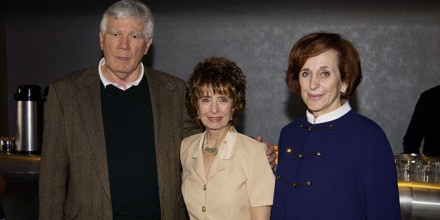(L to R) Actor Mitchell Ryan, actress Margaret O'Brien, SAG Foundation executive director Marcia Smith pose for a photograph during the Screen Actors Guild's "Conversations - For Kids" at the Pacific Design Center April 26, 2003 in Los Angeles, California.
