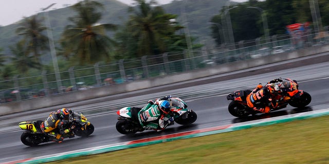 The Indonesian Grand Prix was held in wet conditions.