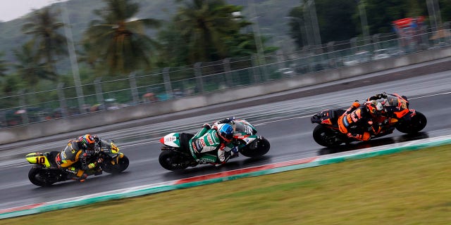 The Indonesian Grand Prix was held in wet conditions.