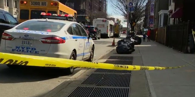 Photo from FOX 5 NY WNYW shows a police vehicle and an unrelated crime scene in New York City earlier this week.