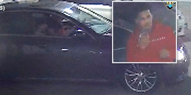 The New York Police Department is searching for a suspect seen on camera painting a swastika on a support beam within a Staten Island parking garage.
