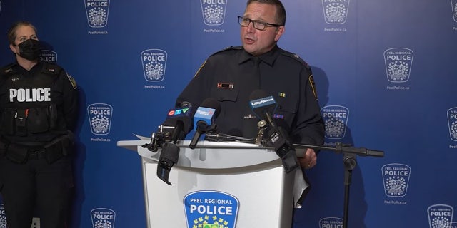 Superintendent Rob Higgs, Commander of 12 Division Peel Regional Police, provides an update Saturday following an attack at a local Mississauga Mosque.