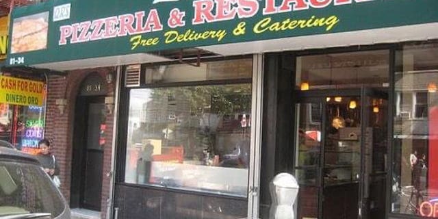The outside of Louie's Pizzeria where the alleged robbery took place.