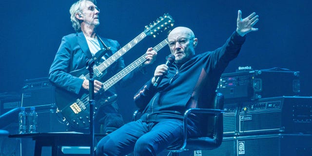 Phil Collins appeared on stage at the O2 in London on March 24, 2022, as he plays his last ever concerts with rock band Genesis this week.