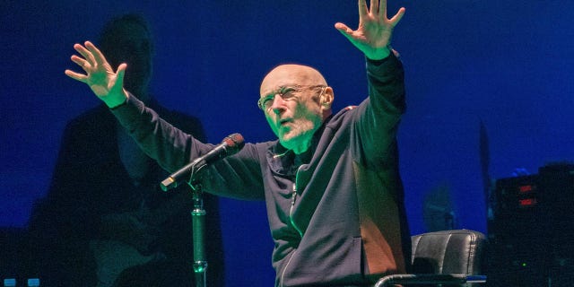 Phil Collins appeared on stage at the O2 in London on March 24, 2022, as he plays his last ever concerts with rock band Genesis this week.