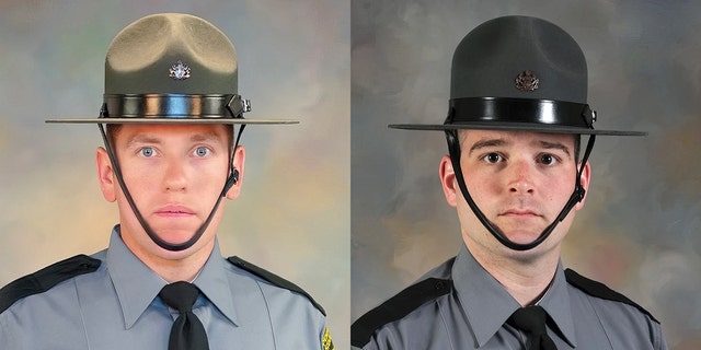 Pennsylvania State Troopers Branden T. Sisca, 29, and R Martin F. Mack, 33, were killed when a driver struck them on Monday morning. 