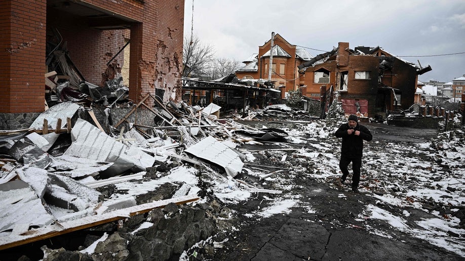 Houses in Ukraine destroyed