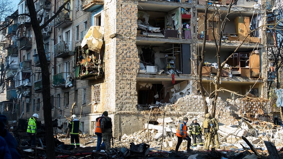 Damage in Kyiv due to shelling