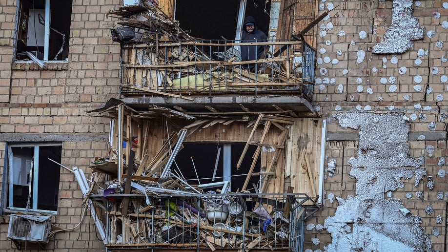 Damage in Kyiv due to shelling