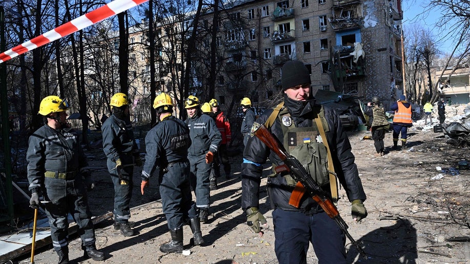 Damage in Kyiv due to shelling