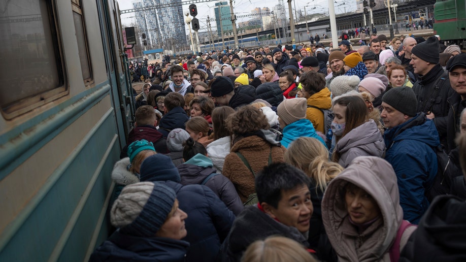 Kyiv train station Lviv train station Ukraine Russian war