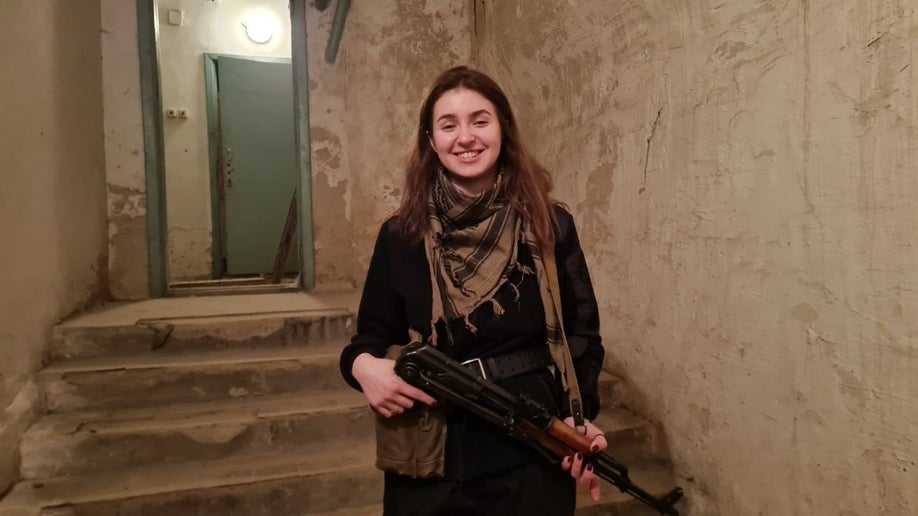 Ukrainian girl goes to battle against Russian military