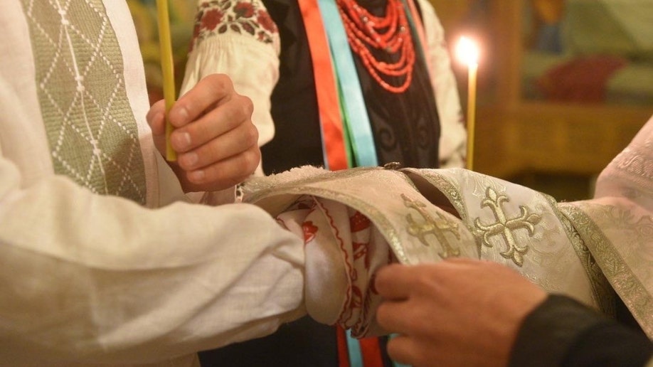 Young Ukrainian couple weds