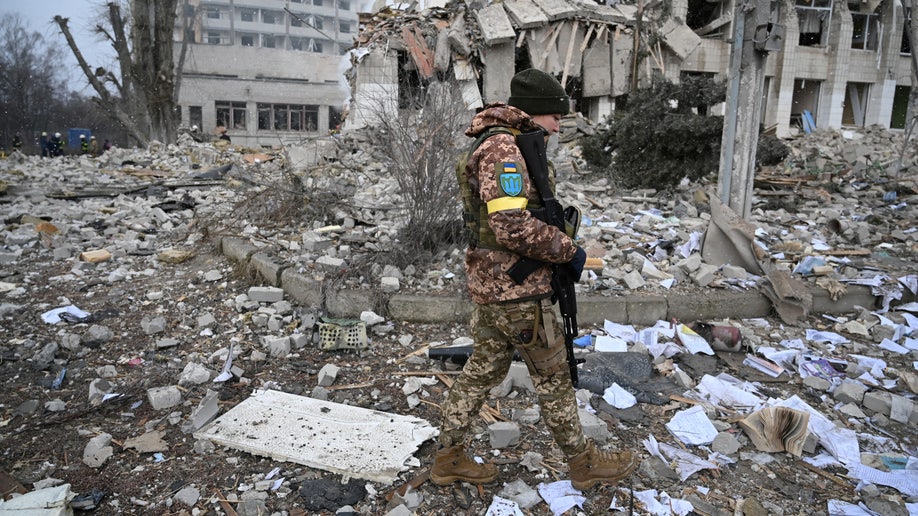 Ukraine-Russian war destroyed school building